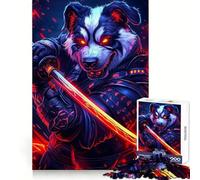 Bernard Dog Samurai Warrior Animal Jigsaw Puzzles 1000 Piece for Teenagers Focus Enhance Relaxing Pastime Tight Lock Nice Gift (50x75cm)