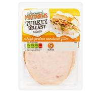 Bernard Matthews Turkey Breast 5 Slices 100g x 12 - Lean Ready-to-Use turkey breast slices for Sandwiches, Salads & Meal Prep | Bulk Catering Pack | Made by Bernard Matthews