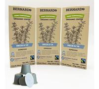 Bernardo Deka/Decaffeinated USDA Organic Espresso Capsules Compatible with Nespresso Original Line, Biodegradable and Home Compostable Pods. (3 Pack, 30 capsules)