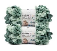 Bernat Alize Blanket Hedge Green VARG Yarn - 2 Pack of 180g/6.4 oz - 100% Polyester - #7 Jumbo - 18 Yards - Knitting/Crochet