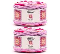 Bernat All in One Blanket Granny Flamingo Pink Yarn - 2 Pack of 240g / 8.5oz - 100% Polyester - #6 Super Bulky - 178 Yards per Skein - Knitting/Crochet