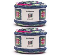 Bernat All in One Blanket Granny Flower Garden Yarn - 2 Pack of 240g / 8.5oz - 100% Polyester - #6 Super Bulky - 178 Yards per Skein - Knitting/Crochet