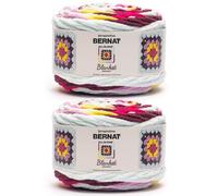 Bernat All in One Blanket Granny Summer Breeze Yarn - 2 Pack of 240g / 8.5oz - 100% Polyester - #6 Super Bulky - 178 Yards per Skein - Knitting/Crochet
