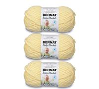 Bernat Baby Blanket Baby Yellow Yarn - 3 Pack of 100g/3.5oz - Polyester - 6 Super Bulky - 72 Yards - Knitting, Crocheting, Crafts & Amigurumi, Chunky Chenille Yarn
