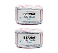 Bernat Baby Blanket Cake Stripes Ballerina Yarn - 2 Pack of 300g/10.5oz - Polyester - 6 Super Bulky - 220 Yards - Knitting, Crocheting & Crafts, Chunky Chenille Yarn