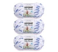 Bernat Baby Blanket Little Denim Print Yarn - 3 Pack of 100g/3.5oz - Polyester - 6 Super Bulky - 72 Yards - Knitting, Crocheting, Crafts & Amigurumi, Chunky Chenille Yarn