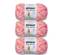 Bernat Baby Blanket Peachy Yarn - 3 Pack of 100g/3.5oz - Polyester - 6 Super Bulky - 72 Yards - Knitting/Crochet