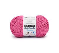 Bernat Baby Blanket Sparkle HOT Pink Sparkle Yarn - 1 Pack of 300g/10.5 oz - 100% Polyester - #6 Super Bulky - 220 Yards - Knitting/Crochet