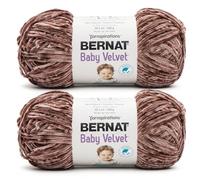 Bernat Baby Velvet BB Chocolate Yarn - 2 Pack of 300g/10.5 oz - 100% Polyester - #4 Worsted (Medium) - 492 Yards - Knitting/Crochet