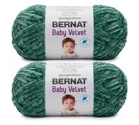 Bernat Baby Velvet BB Emerald Yarn - 2 Pack of 300g/10.5 oz - 100% Polyester - #4 Worsted (Medium) - 492 Yards - Knitting/Crochet