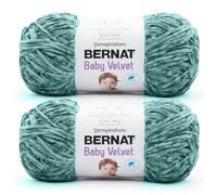 Bernat Baby Velvet BB Misty Jungle Green Yarn - 2 Pack of 300g/10.5 oz - 100% Polyester - #4 Worsted (Medium) - 492 Yards - Knitting/Crochet