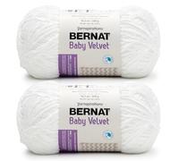 Bernat Baby Velvet BB Snowy White Yarn - 2 Pack of 300g/10.5 oz - 100% Polyester - #4 Worsted (Medium) - 492 Yards - Knitting/Crochet