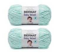 Bernat Baby Velvet Bleached Aqua Yarn - 2 Pack of 300g/10.5oz - Polyester - 4 Medium (Worsted) - 492 Yards - Knitting/Crochet, Lichen