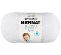 Bernat Big Ball Baby Sparkle Yarn - (3) Light Gauge 100% Acrylic - 10.5oz - White - Machine Wash & Dry