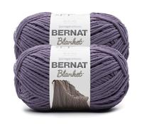 Bernat Blanket BB Aubergine Yarn - 2 Pack of 300g/10.5 oz - 100% Polyester - #6 Super Bulky - 220 Yards - Knitting/Crochet