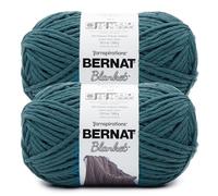 Bernat Blanket BB Dark Teal Yarn - 2 Pack of 300g/10.5 oz - 100% Polyester - #6 Super Bulky - 220 Yards - Knitting/Crochet