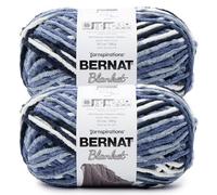 Bernat Blanket BB Faded Blues Yarn - 2 Pack of 300g/10.5 oz - 100% Polyester - #6 Super Bulky - 220 Yards - Knitting/Crochet
