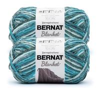 Bernat Blanket BB Stormy Ocean Yarn - 2 Pack of 300g/10.5 oz - 100% Polyester - #6 Super Bulky - 220 Yards - Knitting/Crochet