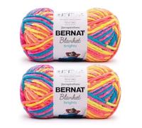 Bernat Blanket Brights 300g 2 Pack of 300g/10.5oz-Polyester-6 Super Bulky-Knitting/Crochet Yarn, Neon Mix