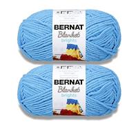 Bernat Blanket Brights Busy Blue Yarn - 2 Pack of 300g/10.5oz - Polyester - 6 Super Bulky - 220 Yards - Knitting/Crochet