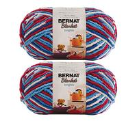 Bernat Blanket Brights Red White & Boom Yarn - 2 Pack of 300g/10.5oz - Polyester - 6 Super Bulky - 220 Yards - Knitting/Crochet