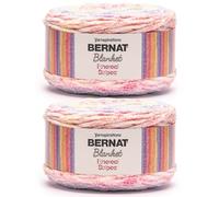 Bernat Blanket Ethereal Stripes Springtime Yarn - 2 Pack of 300g/10.5oz - 100% Polyester - #6 Super Bulky - 220 Yards - Knitting/Crochet
