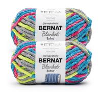 Bernat Blanket Extra Bright Lights Yarn - 2 Pack of 300g/10.5 oz - 100% Polyester - #7 Jumbo - 97 Yards - Knitting/Crochet