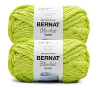 Bernat Blanket Extra Bright Lime Yarn - 2 Pack of 300g/10.5 oz - 100% Polyester - #7 Jumbo - 97 Yards - Knitting/Crochet