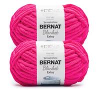 Bernat Blanket Extra Bright Pink Yarn - 2 Pack of 300g/10.5 oz - 100% Polyester - #7 Jumbo - 97 Yards - Knitting/Crochet