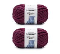 Bernat Blanket Extra Burgundy Plum Yarn - 2 Pack of 300g/10.5oz - Polyester - 7 Jumbo - 97 Yards - Knitting/Crochet