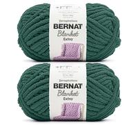 Bernat Blanket Extra Chunky Chenile Acrylic Yarn - 2 Pack of 300g/10.5oz #7 Jumbo Heavyweight Yarn for Knitting and Crocheting, Amigurumi, Thick Blankets (Deep Sea, 97 Yards 2-Pack)