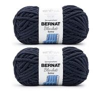 Bernat Blanket Extra Indigo Yarn - 2 Pack of 300g/10.5oz - Polyester - 7 Jumbo - 97 Yards - Knitting, Crocheting, Crafts & Amigurumi, Chunky Chenille Yarn