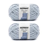 Bernat Blanket Extra Softened Blue Yarn - 2 Pack of 300g/10.5oz - Polyester - 7 Jumbo - 97 Yards - Knitting, Crocheting, Crafts & Amigurumi, Chunky Chenille Yarn