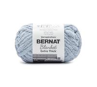 Bernat Blanket Extra Thick Fog Blue Yarn - 1 Pack of 21.12oz/598.74g - 100% Polyester - #7 Jumbo - 72 Yards for Knitting, Crocheting, Crafts & Amigurumi, Chunky Chenille Yarn