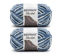 Bernat Blanket Faded Blues Yarn - 2 Pack of 300g/10.5oz - Polyester - 6 Super Bulky - 220 Yards - Knitting/Crochet