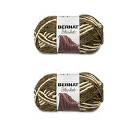 Bernat Blanket Gathering Moss Yarn - 2 Pack of 300g/10.5oz - Polyester - 6 Super Bulky - 220 Yards - Knitting/Crochet