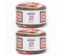Bernat Blanket Granny Square Choco Berry Yarn - 2 Pack of 240g / 8.5oz - 100% Polyester - #6 Super Bulky - 178Yards - Knitting/Crochet