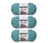 Bernat Blanket Light Teal Yarn - 3 Pack of 150g/5.3oz - Polyester - 6 Super Bulky - 108 Yards - Knitting, Crocheting, Crafts & Amigurumi, Chunky Chenille Yarn