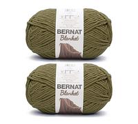 Bernat Blanket Olive Yarn - 2 Pack of 300g/10.5oz - Polyester - 6 Super Bulky - 220 Yards - Knitting/Crochet