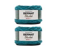 Bernat Blanket Ombre Ocean Teal Ombre Yarn - 2 Pack of 300g/10.5oz - Polyester - 6 Super Bulky - 220 Yards - Knitting, Crocheting & Crafts, Chunky Chenille Yarn