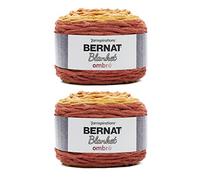 Bernat Blanket Ombre Orange Crush Ombre Yarn - 2 Pack of 300g/10.5oz - Polyester - 6 Super Bulky - 220 Yards - Knitting/Crochet