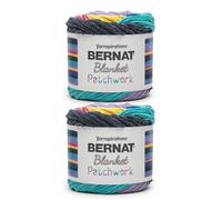 Bernat Blanket Patchwork 90S Vibe Yarn - 2 Pack of 300g / 10.5oz - 100% Polyester - #6 Super Bulky - 220Yards - Knitting/Crochet