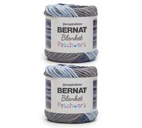 Bernat Blanket Patchwork Nautical Yarn - 2 Pack of 300g / 10.5oz - 100% Polyester - #6 Super Bulky - 220Yards - Knitting/Crochet