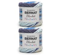 Bernat Blanket Patchwork Ocean Waves Yarn - 2 Pack of 300g / 10.5oz - 100% Polyester - #6 Super Bulky - 220Yards - Knitting/Crochet