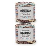 Bernat Blanket Patchwork Pastry Cream Yarn - 2 Pack of 300g / 10.5oz - 100% Polyester - #6 Super Bulky - 220Yards - Knitting/Crochet