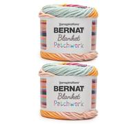 Bernat Blanket Patchwork Tropical Splash Yarn - 2 Pack of 300g/10.5 oz - 100% Polyester - #6 Super Bulky - 220 Yards - Knitting/Crochet