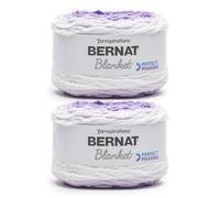 Bernat Blanket Perfect Phasing Dark Orchid Cake Yarn - 2 Pack of 10.56oz/299.37g - 100% Polyester - #6 Super Bulky - 220 Yards for Knitting, Crocheting, Crafts & Amigurumi, Chunky Chenille Yarn