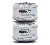 Bernat Blanket Perfect Phasing DEEP Black Cake Yarn - 2 Pack of 10.56oz/299.37g - 100% Polyester - #6 Super Bulky - 220 Yards for Knitting, Crocheting, Crafts & Amigurumi, Chunky Chenille Yarn