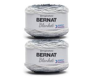 Bernat Blanket Perfect Phasing DEEP Black Cake Yarn - 2 Pack of 10.56oz/299.37g - 100% Polyester - #6 Super Bulky - 220 Yards for Knitting, Crocheting, Crafts & Amigurumi, Chunky Chenille Yarn