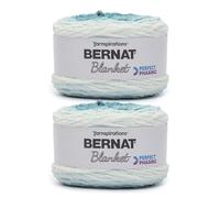 Bernat Blanket Perfect Phasing DEEP Teal Cake Yarn - 2 Pack of 10.56oz/299.37g - 100% Polyester - #6 Super Bulky - 220 Yards for Knitting, Crocheting, Crafts & Amigurumi, Chunky Chenille Yarn